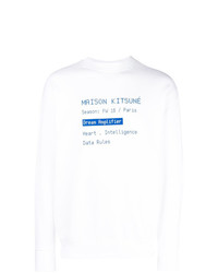 weißes bedrucktes Sweatshirt von MAISON KITSUNÉ