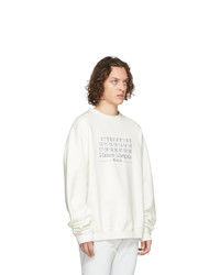 weißes bedrucktes Sweatshirt von Maison Margiela