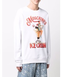 weißes bedrucktes Sweatshirt von Moschino