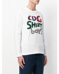 weißes bedrucktes Sweatshirt von Comme Des Garçons Shirt Boys