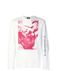weißes bedrucktes Sweatshirt von Raf Simons