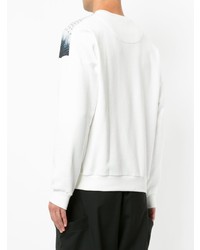 weißes bedrucktes Sweatshirt von Yoshiokubo
