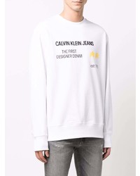 weißes bedrucktes Sweatshirt von Calvin Klein Jeans