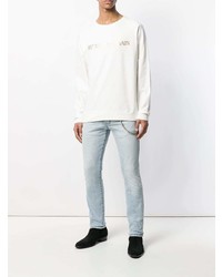 weißes bedrucktes Sweatshirt von Pierre Balmain