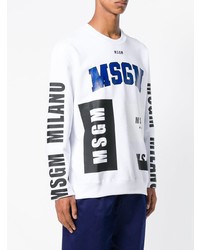 weißes bedrucktes Sweatshirt von MSGM