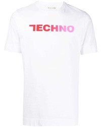 weißes bedrucktes T-Shirt mit einem Rundhalsausschnitt von 1017 Alyx 9Sm