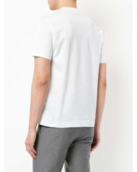 weißes bedrucktes T-Shirt mit einem Rundhalsausschnitt von Cerruti