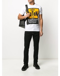 weißes bedrucktes T-Shirt mit einem Rundhalsausschnitt von DSQUARED2