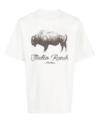 weißes bedrucktes T-Shirt mit einem Rundhalsausschnitt von 1989 STUDIO