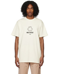 weißes bedrucktes T-Shirt mit einem Rundhalsausschnitt von 424