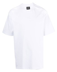 weißes bedrucktes T-Shirt mit einem Rundhalsausschnitt von 44 label group