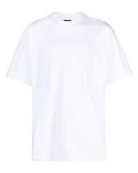 weißes bedrucktes T-Shirt mit einem Rundhalsausschnitt von 44 label group