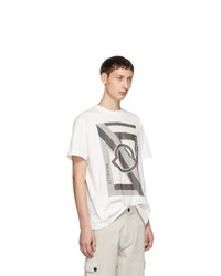 weißes bedrucktes T-Shirt mit einem Rundhalsausschnitt von Moncler Genius