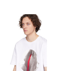 weißes bedrucktes T-Shirt mit einem Rundhalsausschnitt von Moncler Genius