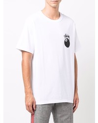 weißes bedrucktes T-Shirt mit einem Rundhalsausschnitt von Stussy