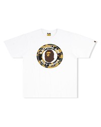 weißes bedrucktes T-Shirt mit einem Rundhalsausschnitt von A Bathing Ape