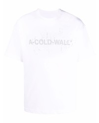 weißes bedrucktes T-Shirt mit einem Rundhalsausschnitt von A-Cold-Wall*