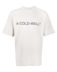 weißes bedrucktes T-Shirt mit einem Rundhalsausschnitt von A-Cold-Wall*