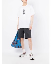 weißes bedrucktes T-Shirt mit einem Rundhalsausschnitt von AAPE BY A BATHING APE