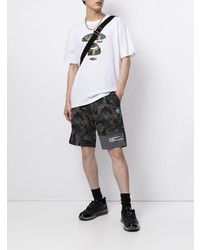 weißes bedrucktes T-Shirt mit einem Rundhalsausschnitt von AAPE BY A BATHING APE