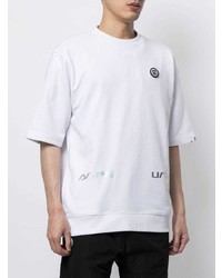 weißes bedrucktes T-Shirt mit einem Rundhalsausschnitt von AAPE BY A BATHING APE