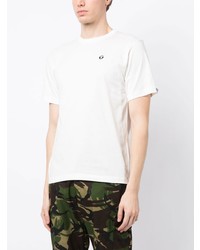 weißes bedrucktes T-Shirt mit einem Rundhalsausschnitt von AAPE BY A BATHING APE