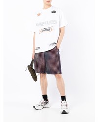 weißes bedrucktes T-Shirt mit einem Rundhalsausschnitt von AAPE BY A BATHING APE