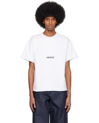 weißes bedrucktes T-Shirt mit einem Rundhalsausschnitt von ABAGA VELLI