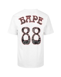 weißes bedrucktes T-Shirt mit einem Rundhalsausschnitt von A Bathing Ape