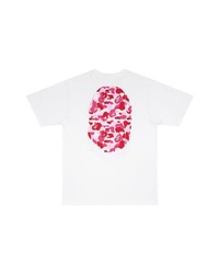 weißes bedrucktes T-Shirt mit einem Rundhalsausschnitt von A Bathing Ape