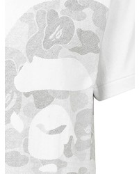 weißes bedrucktes T-Shirt mit einem Rundhalsausschnitt von A Bathing Ape