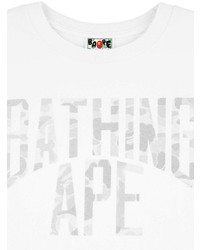 weißes bedrucktes T-Shirt mit einem Rundhalsausschnitt von A Bathing Ape