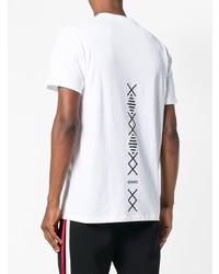 weißes bedrucktes T-Shirt mit einem Rundhalsausschnitt von Newams
