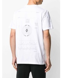 weißes bedrucktes T-Shirt mit einem Rundhalsausschnitt von Marcelo Burlon County of Milan