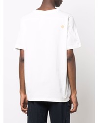 weißes bedrucktes T-Shirt mit einem Rundhalsausschnitt von Stone Island Shadow Project