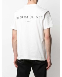 weißes bedrucktes T-Shirt mit einem Rundhalsausschnitt von Ih Nom Uh Nit