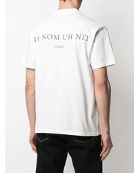 weißes bedrucktes T-Shirt mit einem Rundhalsausschnitt von Ih Nom Uh Nit