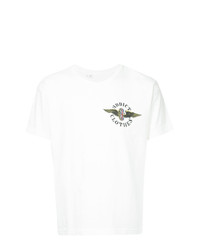 weißes bedrucktes T-Shirt mit einem Rundhalsausschnitt von Addict Clothes Japan