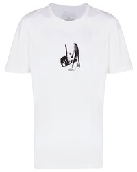 weißes bedrucktes T-Shirt mit einem Rundhalsausschnitt von ADIDAS GOLF