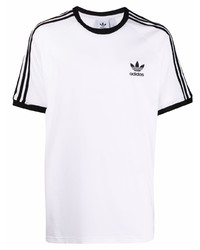 weißes bedrucktes T-Shirt mit einem Rundhalsausschnitt von adidas