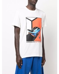 weißes bedrucktes T-Shirt mit einem Rundhalsausschnitt von Automobili Lamborghini