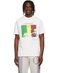 weißes bedrucktes T-Shirt mit einem Rundhalsausschnitt von Ahluwalia &Paul Smith