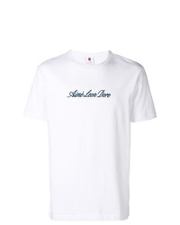 weißes bedrucktes T-Shirt mit einem Rundhalsausschnitt von Aimé Leon Dore