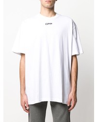 weißes bedrucktes T-Shirt mit einem Rundhalsausschnitt von Off-White