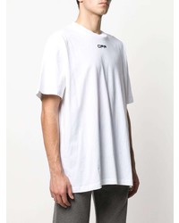 weißes bedrucktes T-Shirt mit einem Rundhalsausschnitt von Off-White