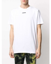 weißes bedrucktes T-Shirt mit einem Rundhalsausschnitt von Off-White