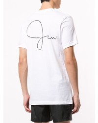 weißes bedrucktes T-Shirt mit einem Rundhalsausschnitt von Jaw x Jawshop