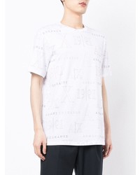 weißes bedrucktes T-Shirt mit einem Rundhalsausschnitt von Armani Exchange