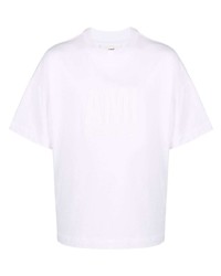 weißes bedrucktes T-Shirt mit einem Rundhalsausschnitt von Ami Paris