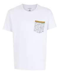 weißes bedrucktes T-Shirt mit einem Rundhalsausschnitt von Amir Slama
